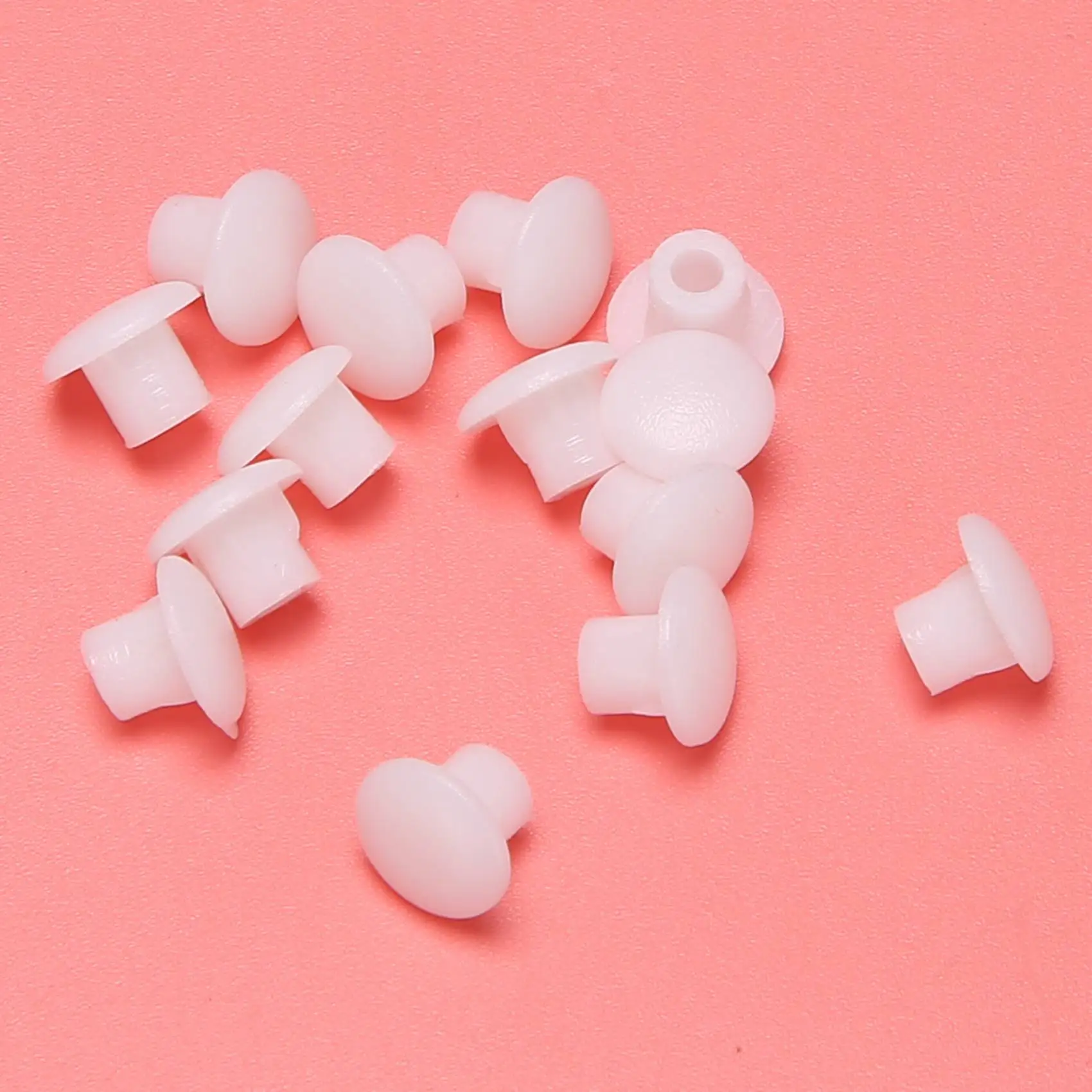 ABNP プラスチック丸型カバー スクリューキャップ蓋 ホワイト 50個 5mm径穴用