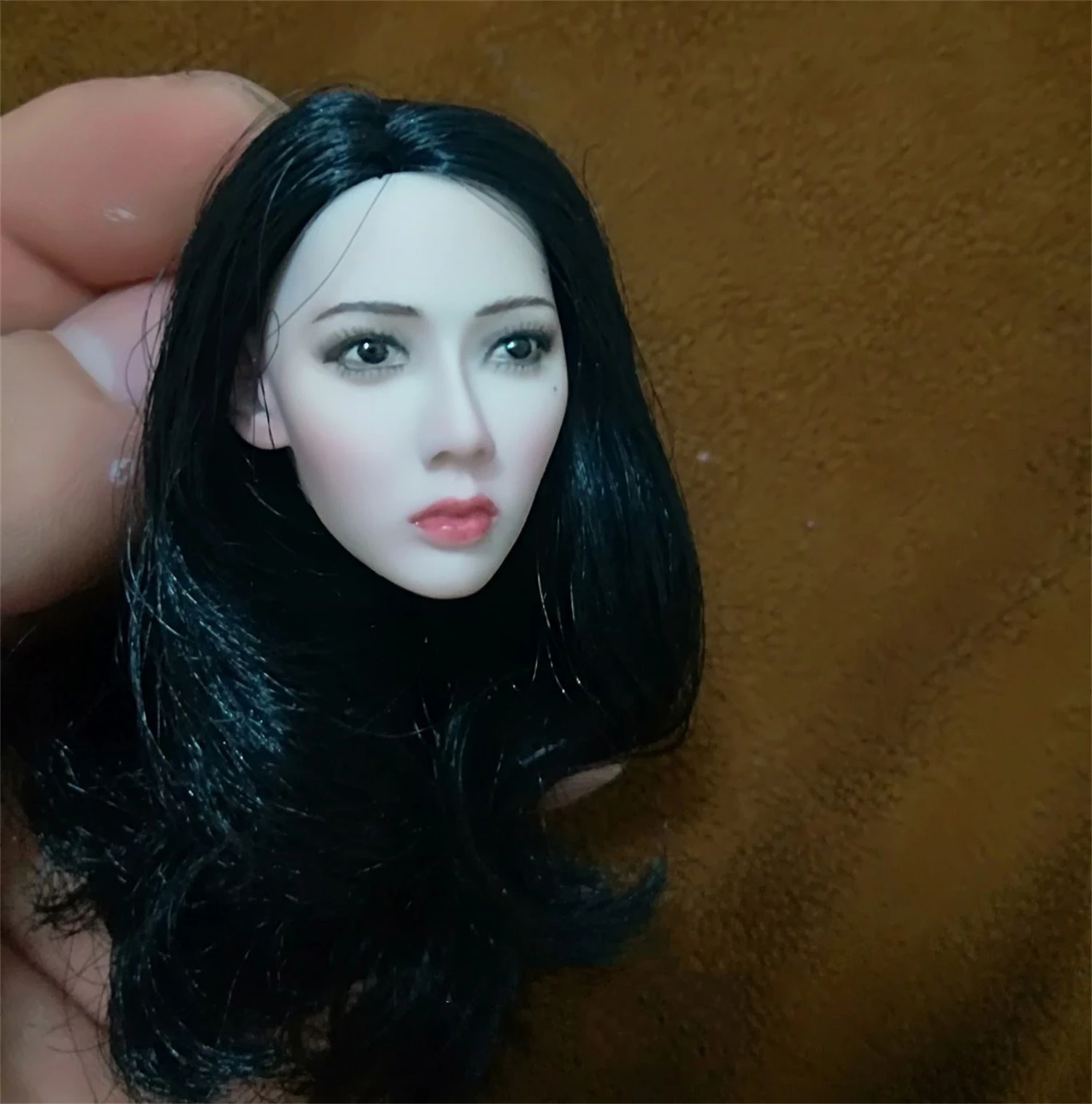 1/6 Scale Black Straight Hair Kim Hyun A Head Sculpt Fit for 12'' TBLeague Pale Action Figure Body