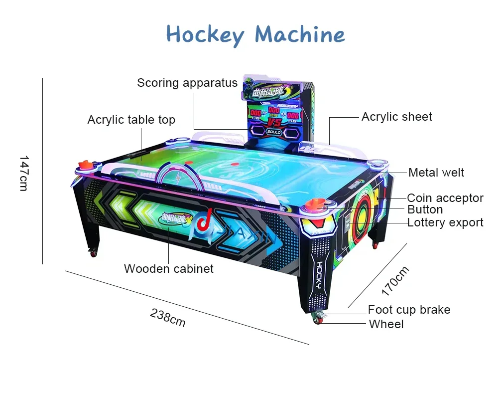 Factory Price Coin Operated Air Hockey Table Arcade Games Machines Indoor Sport Air Hockey Custom Hockey Arcade Game Machine