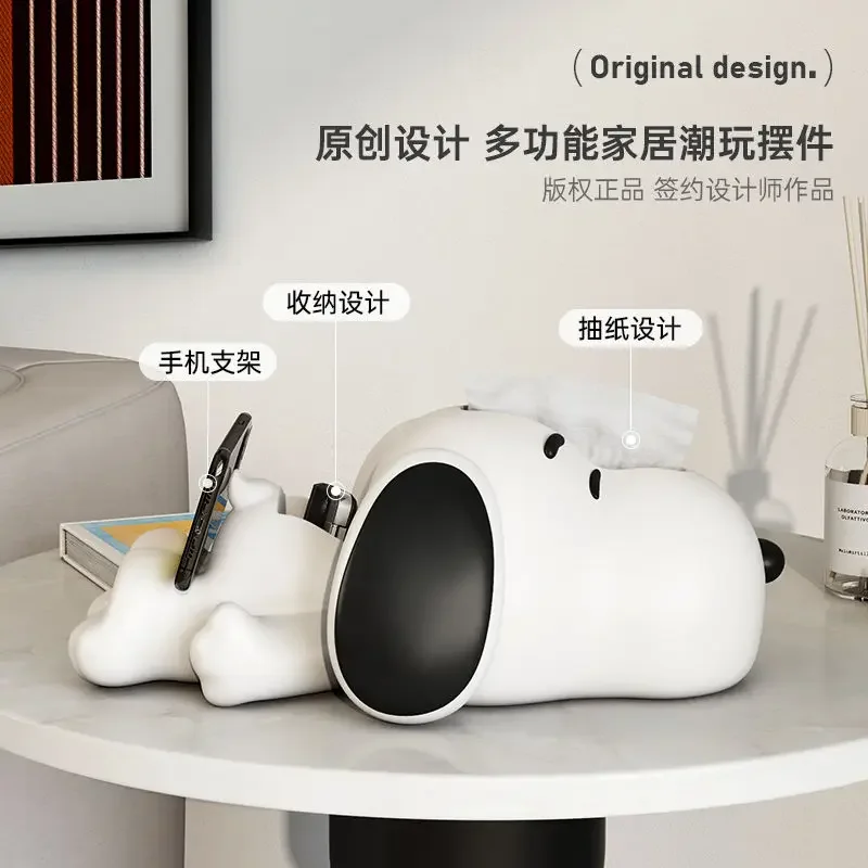 

Креативная декоративная коробка для салфеток с рисунком Снупи Kawaii, многофункциональное украшение для хранения в гостиной, настольный орнамент, держатель для мобильного телефона