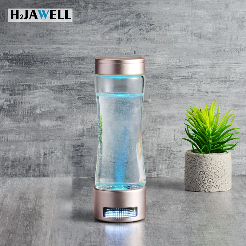 

Hydrogen Rich Water Generator Bottle - Tritan/Glass Cup - DuPont SPE PEM Dual Chamber Maker lonizer - H2 Inhalation device