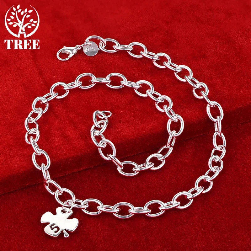 

ALITREE 925 Sterling Silver 24K Gold Lucky Number 5 Chain Necklaces For Woman Party Wedding Fashion Jewelry Lady Birthday Gifts