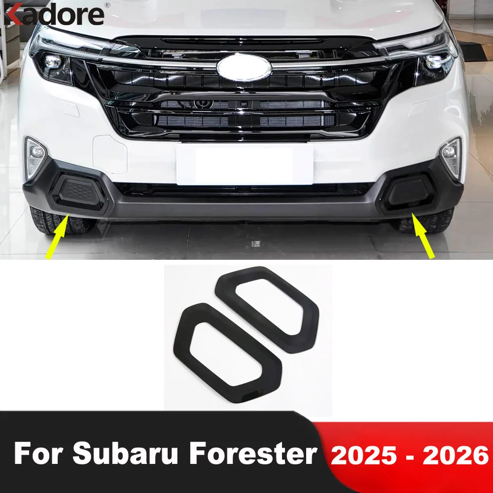 لسوبارو فورستر 2025 2026 ألياف الكربون الجبهة مصبغة غطاء الشبكة رأس الكسوة السفلى الشوايات الإطار الزخارف اكسسوارات السيارات