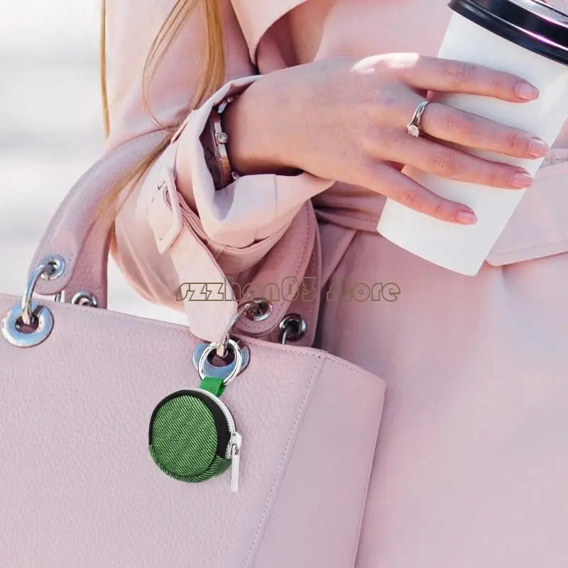 367C Mini Ring Storage Keychain with Round Jewelry Case for Travel