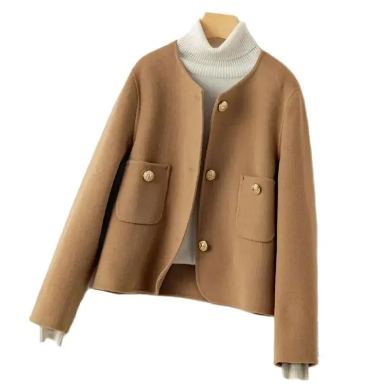 

Spring And Autumn 2024 New Temperament Woolen Short Coat Female Korean Version Of Single-Breasted High-Quality Joker Coat