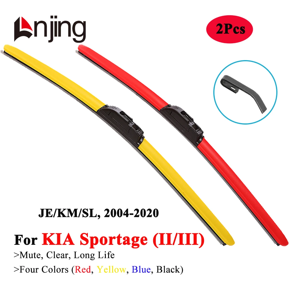 LNJING Colorful Car Windshield Wiper Blades For KIA Sportage JE KM SL SUV 2004 2006 2008 2010 2012 2013 2014 2015 2018 2019 2020