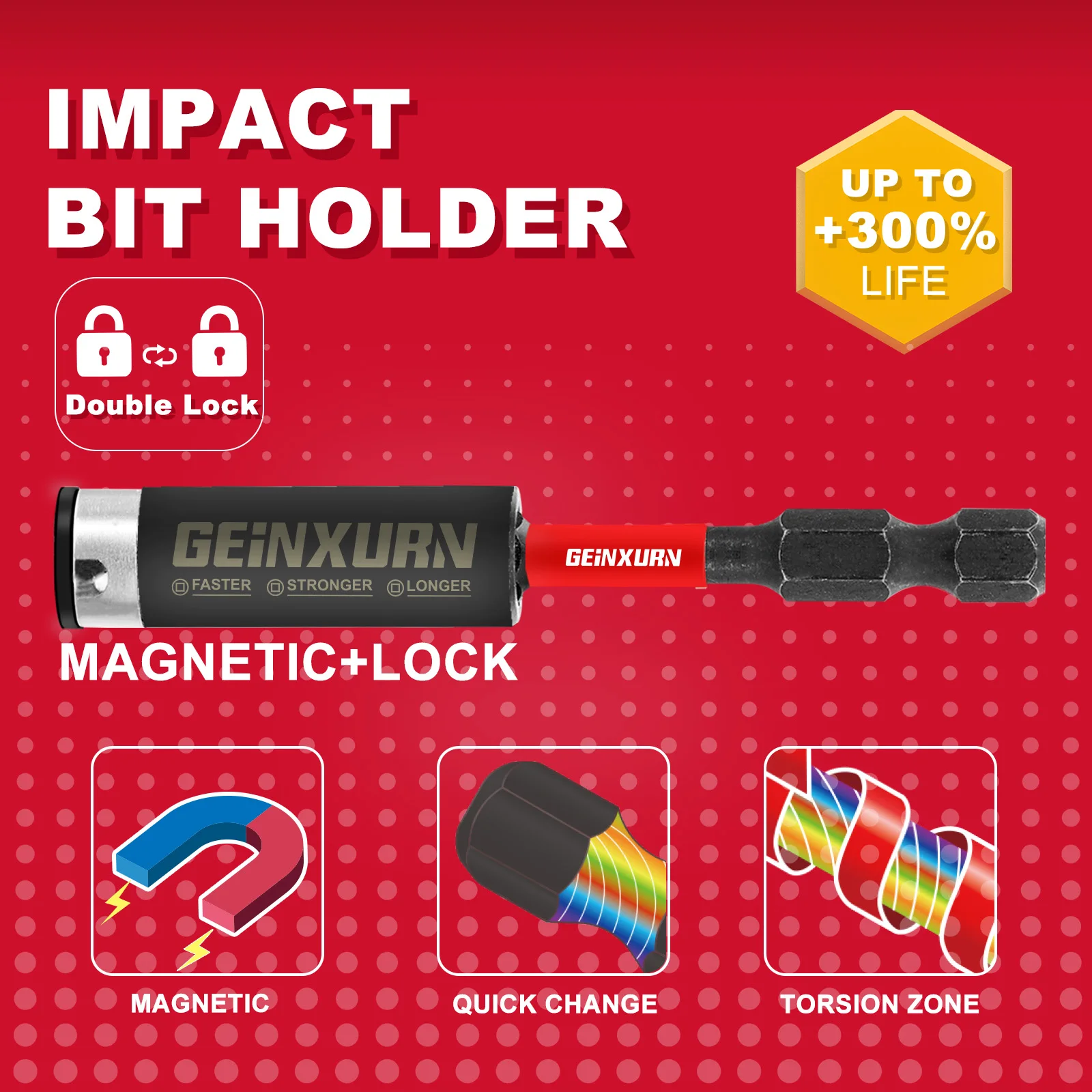 Geinxurn Mixed 2Inches Impact X50 Power Driver bit set ,S2 Alloy Steel Bit with Storage Organizer