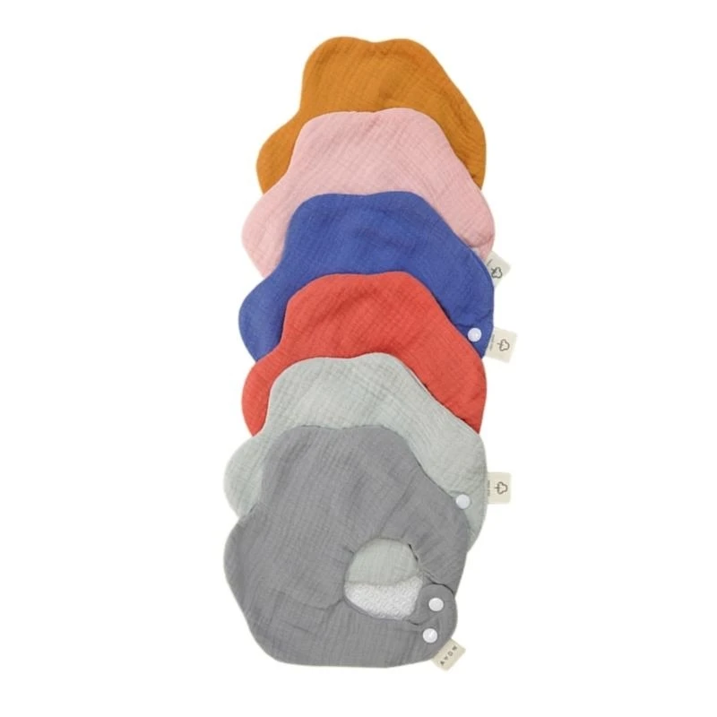 

J15U 5/6Pcs Newborns Saliva Towel Infant Breathable Feeding Bibs Burp Cloths Baby Bibs Drooling Apron for Toddlers