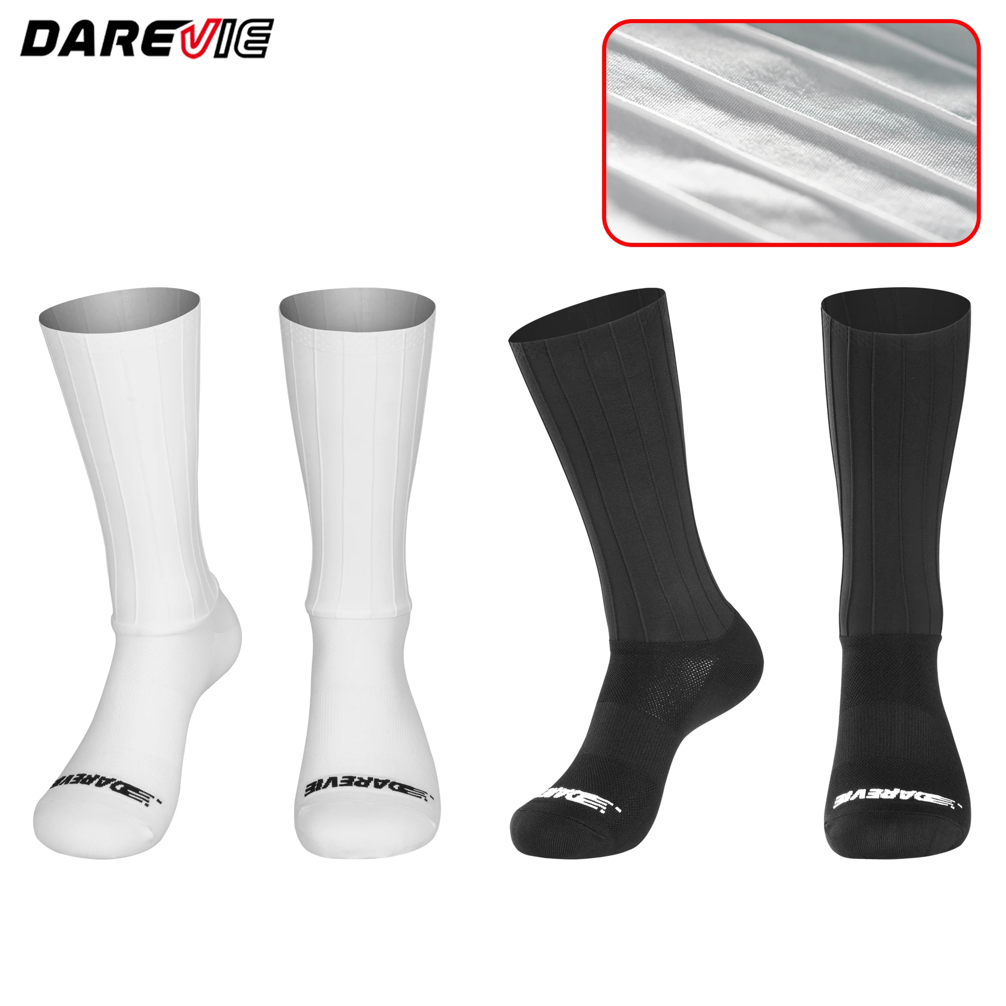 DAREVIE AERO męskie skarpetki rowerowe Pro aerodynamiczne skarpetki elastyczne antypoślizgowe męskie skarpetki rowerowe Outdoor Sports akcesoria rowerowe