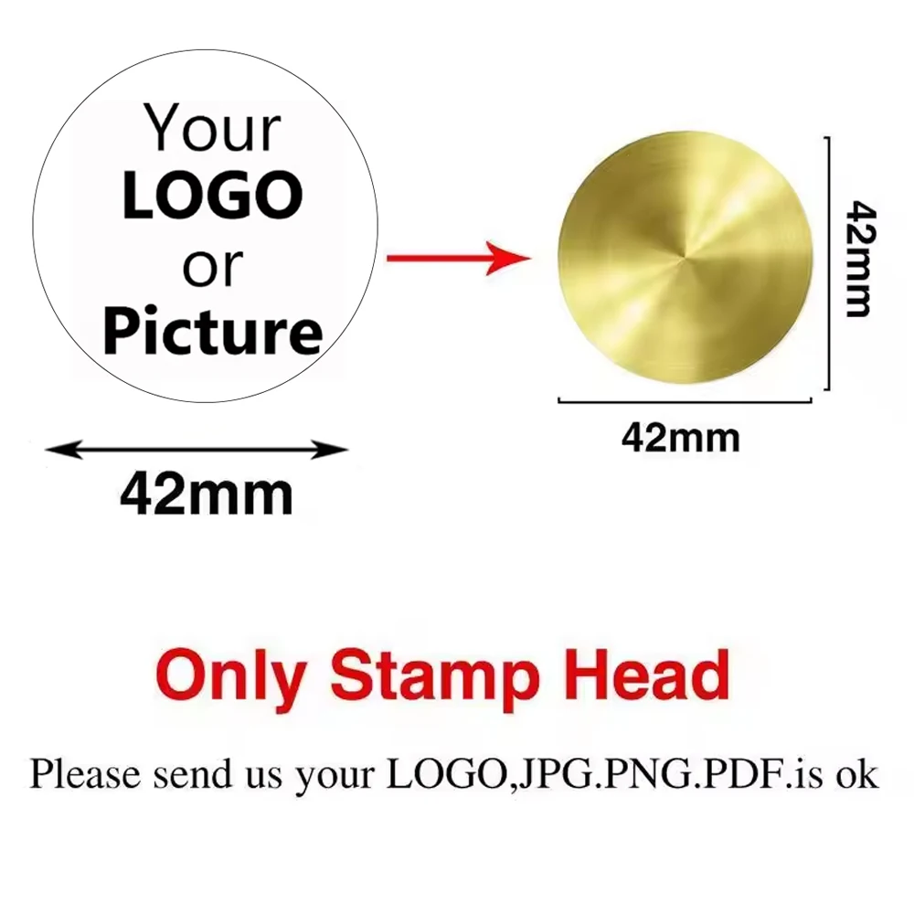 Aangepaste messing waszegelstempel gepersonaliseerd LOGO 25/30/40/50mm ronde/vierkante waszegelkop voor huwelijksuitnodiging decoratie zegel
