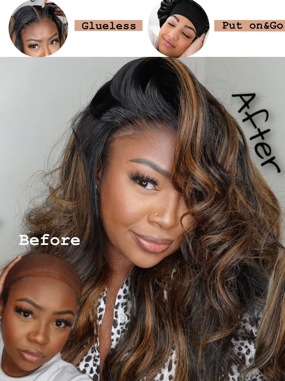 4x4 HD الدانتيل الجبهة الشعر البشري أومبير براون غلويليس شعر مستعار Balayage البني 13x4 الدانتيل الجبهة الباروكات شعر الإنسان الجسم ث