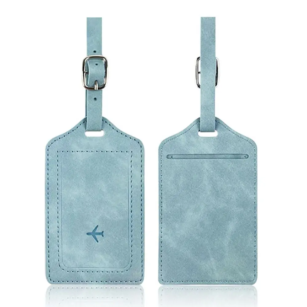 Fashion Leather Luggage Tag with Signature Paper Portable Boarding Tags Travel Universal Travel Accessories Men Women