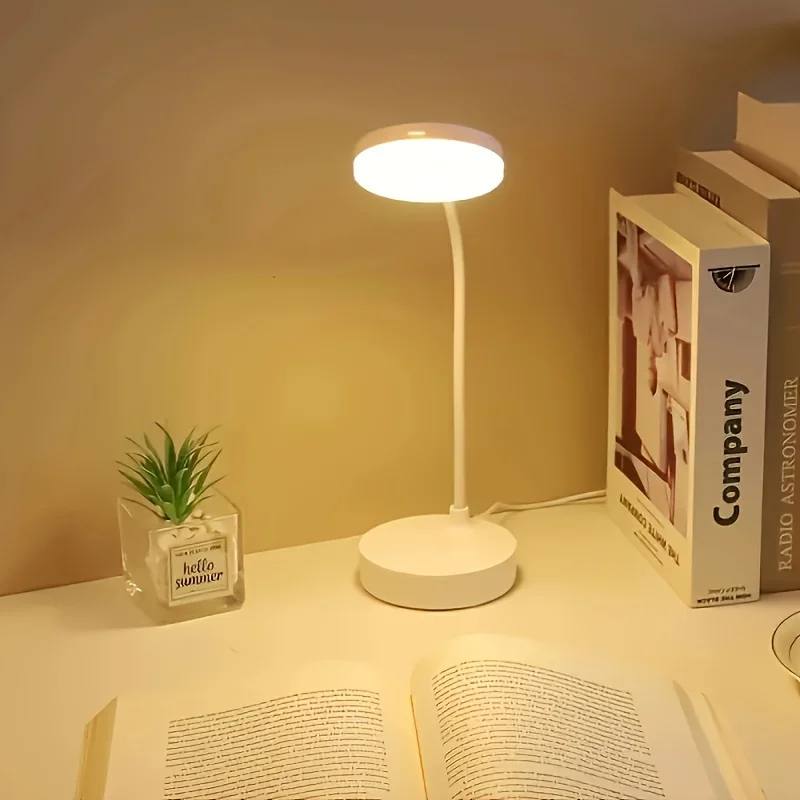 LED Eye Protection Desk Lamp,Adjustable Dimming In Three Levels,Can Switch Between White Light And Warm Light -USB Night Light