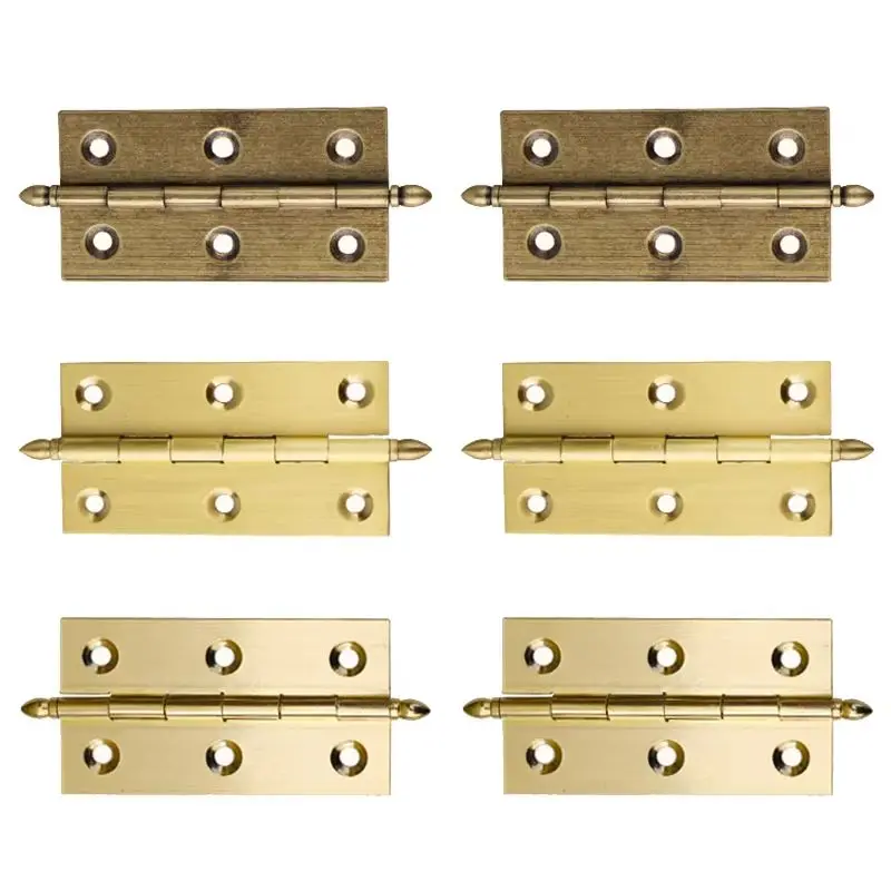 

Ретро 20 шт. твердые латунные петли для шкафа с короной, шкаф, деревянные чехлы, подарочная коробка, мебельные петли 2 ''/2,5''/3'' + винты