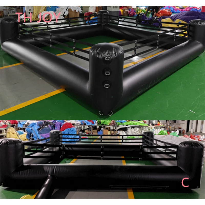 fast shipping, 4x4m 13x13ft customized Interactive Inflatable Wrestling Boxing Ring Game joust games field