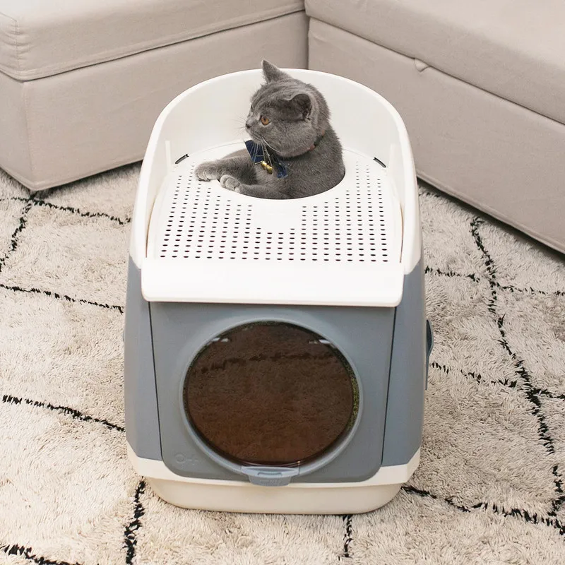 

Plastic Training cat Litter Box Side Entrance Hiding Sandbox Litter Box Toilet Closed Accessories Areneros De Gatos Pet Products