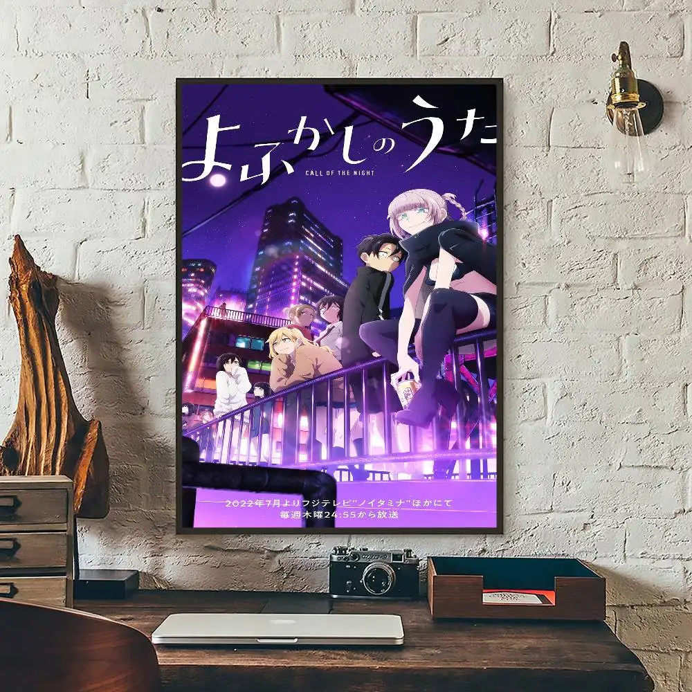 أنيمي نداء الليل الكلاسيكية خمر الملصقات ورق أبيض يطبع الملصقات الفنية Kawaii غرفة ديكور