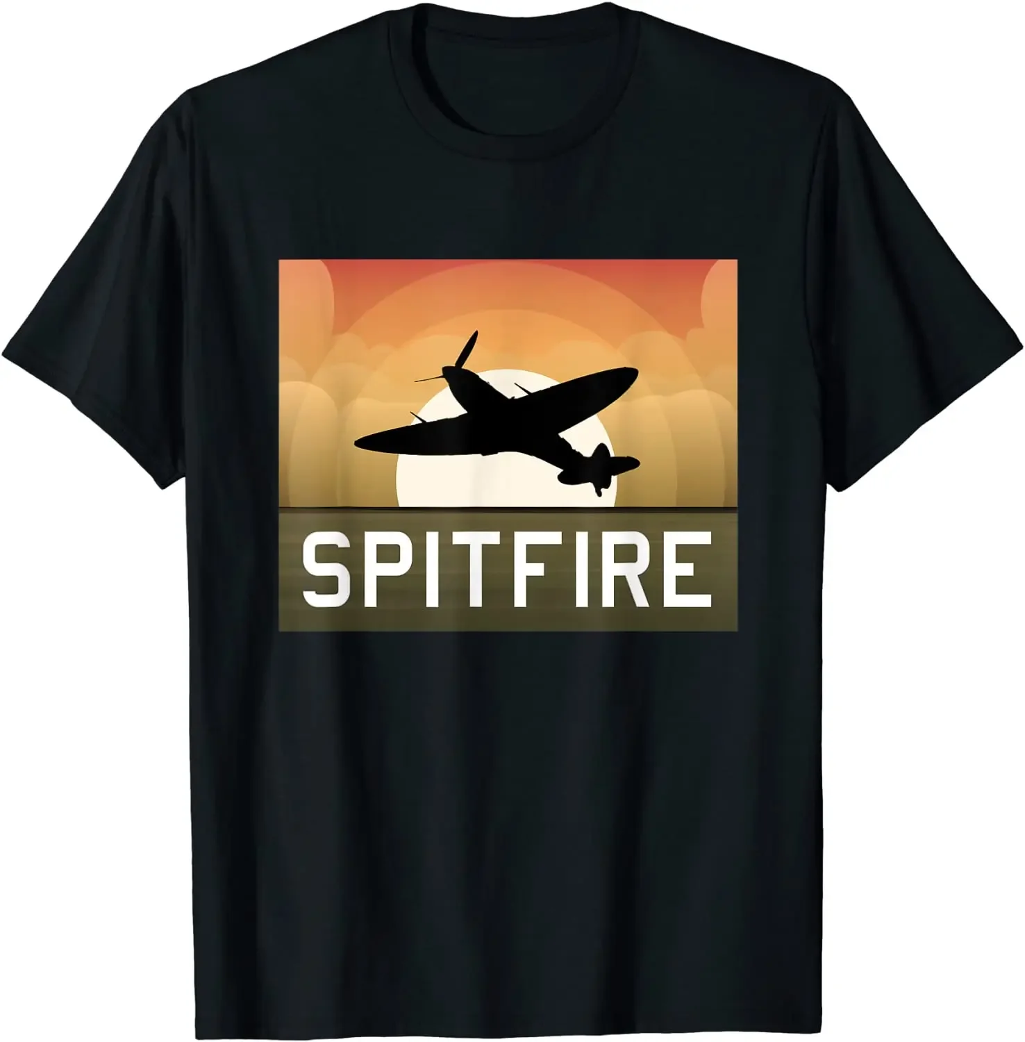 

Spitfire Plane Aircraft Airplane Aeroplane Men T-Shirt Short Casual 100% Cotton Shirts