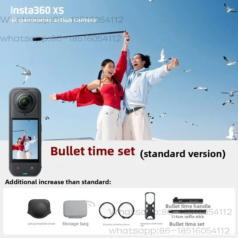 FOR Shadow Stone Insta360X5/X4 Sports Camera Motorcycle Skiing Anti shake Waterproof Cycling Camera 360 degree Panoramic View