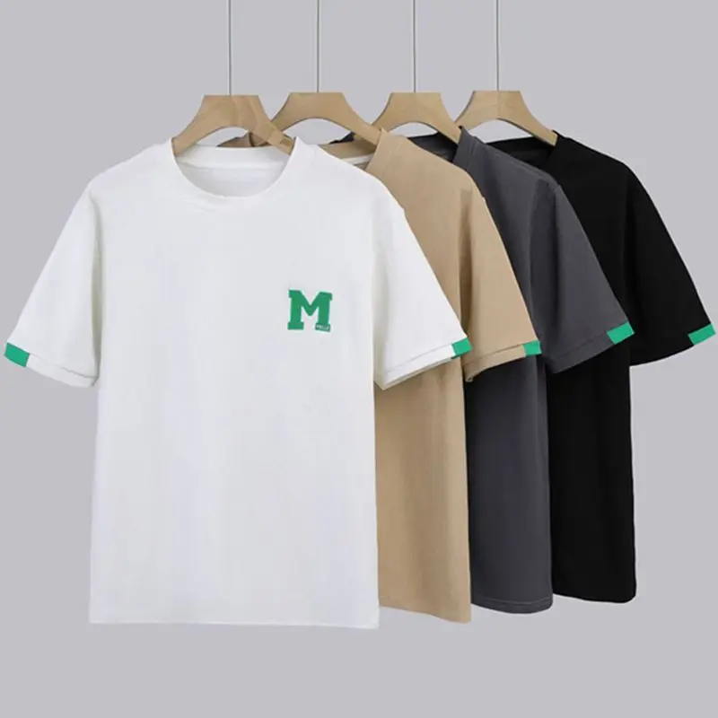 

Short sleeve men's T-shirt new summer fashion brand half-sleeve loose inner with summer embroidered top shirt shirt men's style