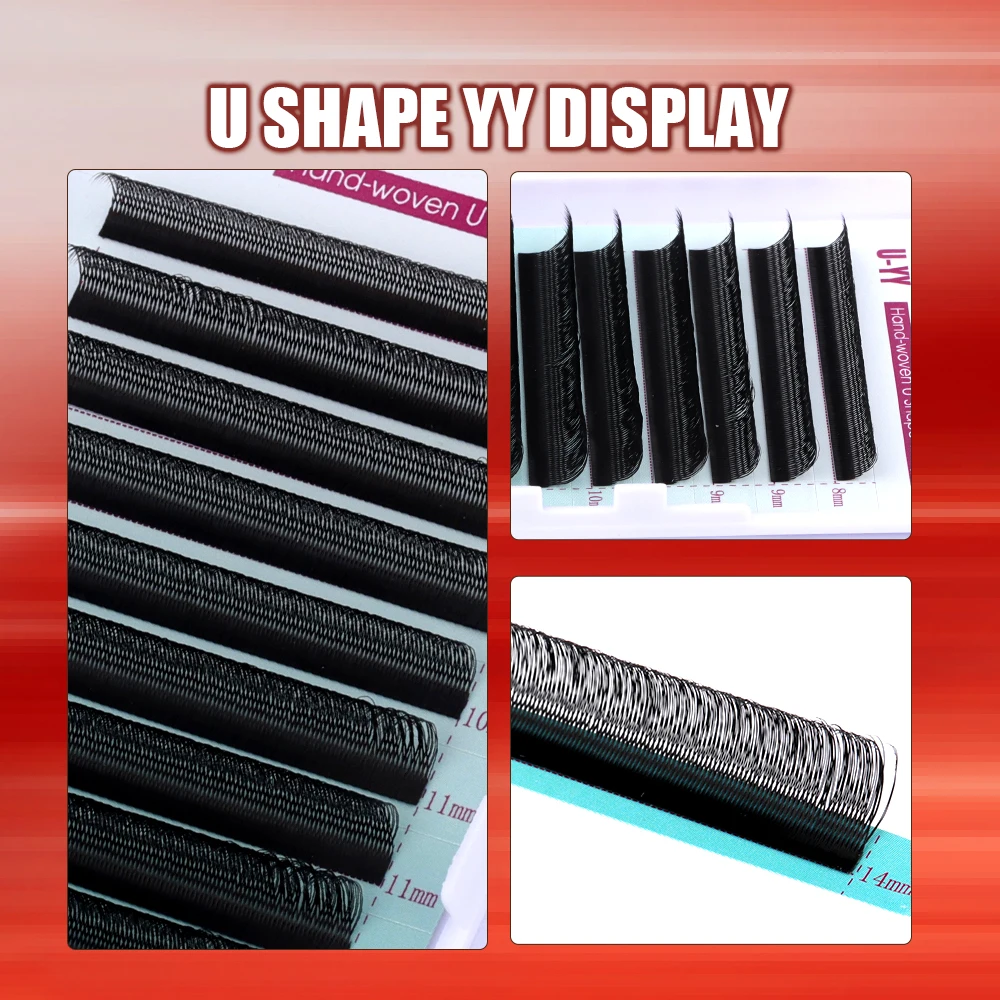Fadvan U-förmige YY-Parallelblumen-Fälschungswimpern, Cosplay-Wimpern mit doppelten Spitzen, 2D-YY-Wimpern, vorgefertigte Fächer, Volumen, falsches Wimpern-Make-up – Detail 7