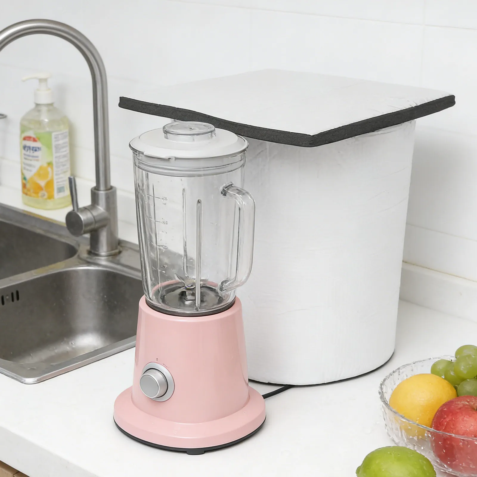

Soundproof Blender Cover Universal Noise Reducing Enclosure for Kitchen Appliances Silent Operation Sound Absorbing Fit Almond
