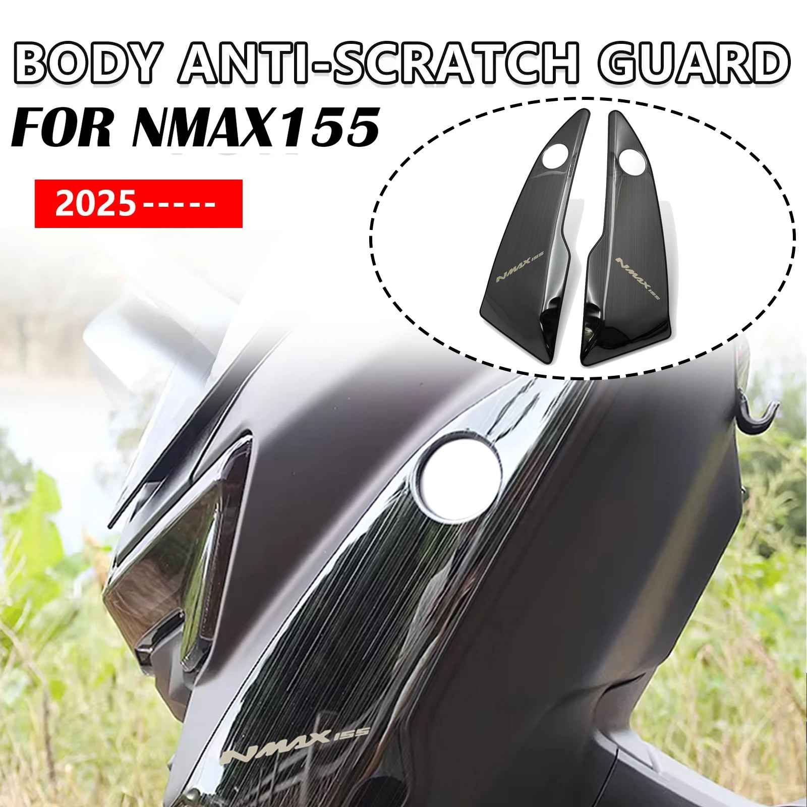 

For YAMAHA NMAX155 2025 NMAX 155 2026 Motocycle Side Anti-collision Strip Upper Guard Anti-scratch Covers Front Panel