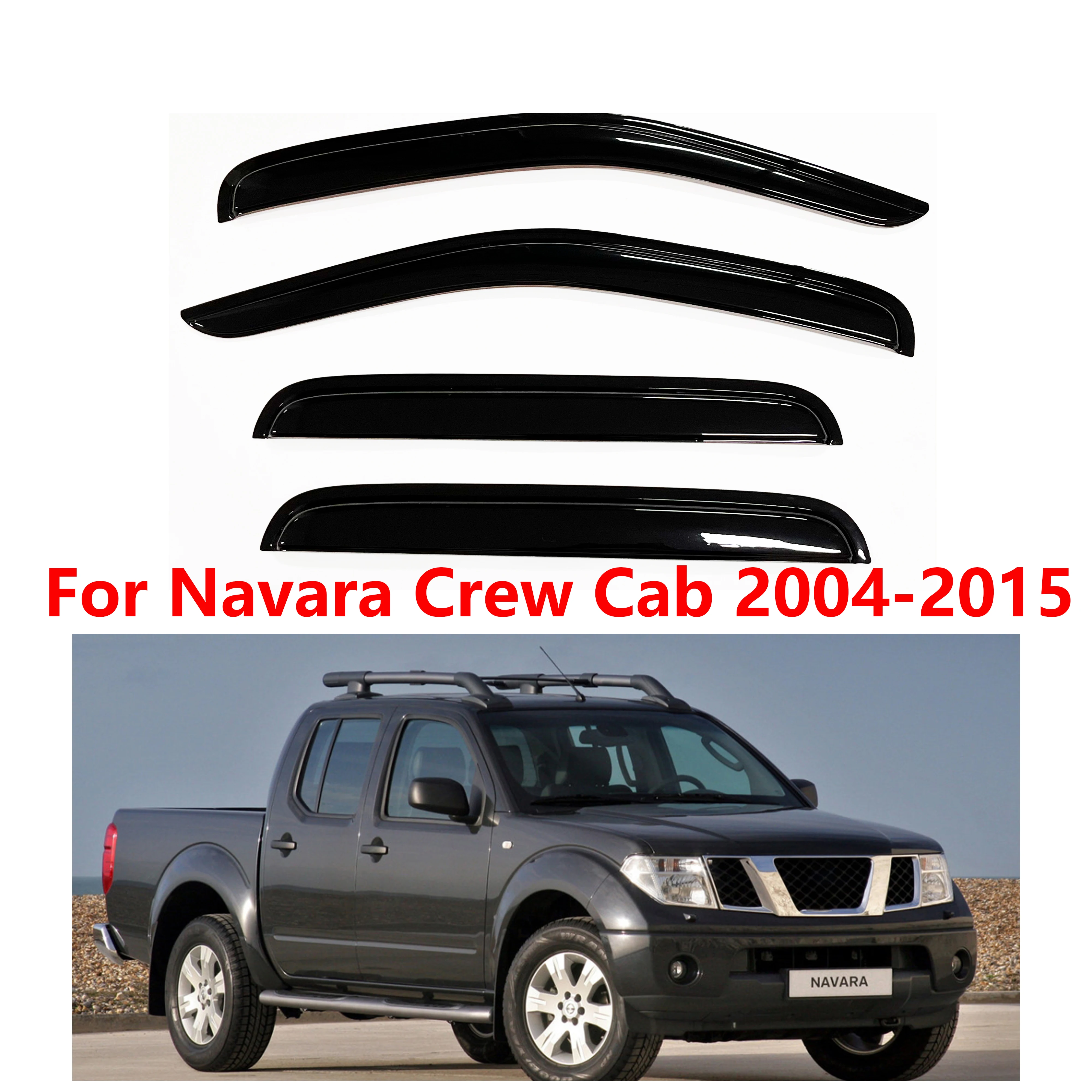 

4 pcs of the latest model car window sunshade for Navara 2004-2015 Double Cab rain guards window visors window rain guards