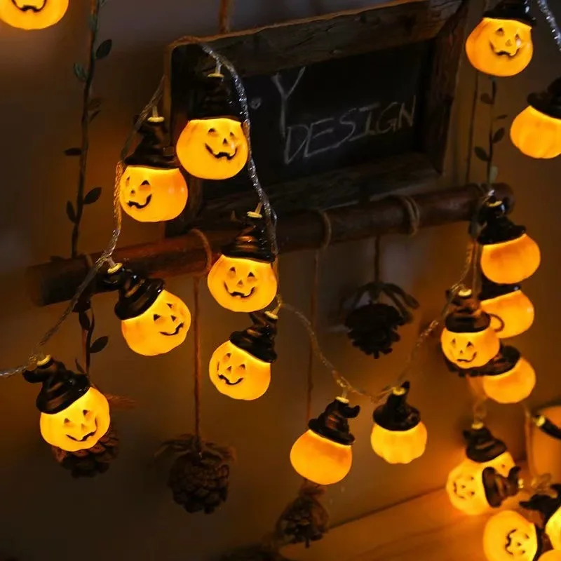 Halloween Dekorationen Lichter Kürbis Lichterketten Kürbis Laterne Lichter Halloween Home Party Hof Wandt ür Dekor Lichter – Detail 2