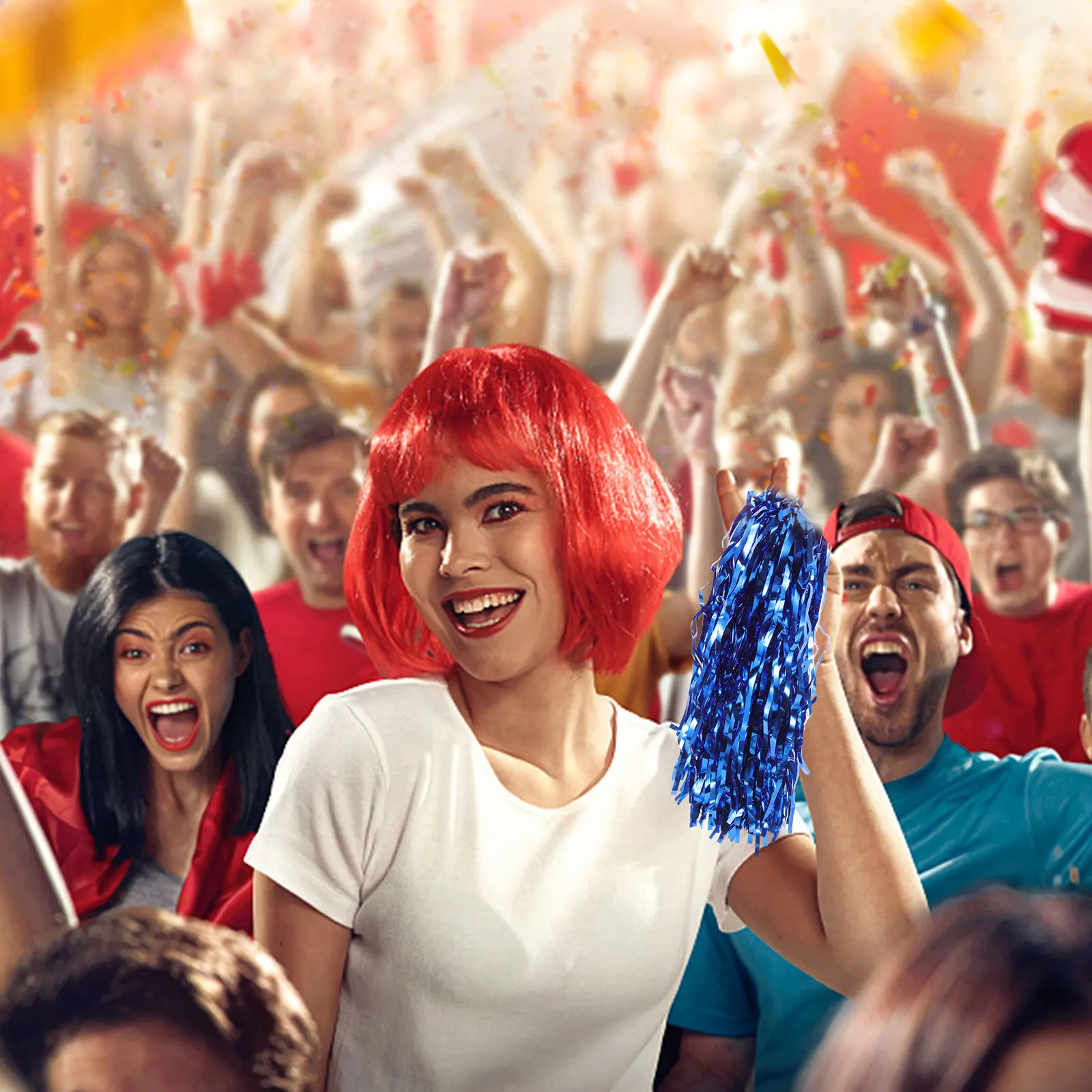 

10Pcs Cheerleading Pom Poms Colorful Lightweight Reusable for Sports Events Dance Performance Party Supplies