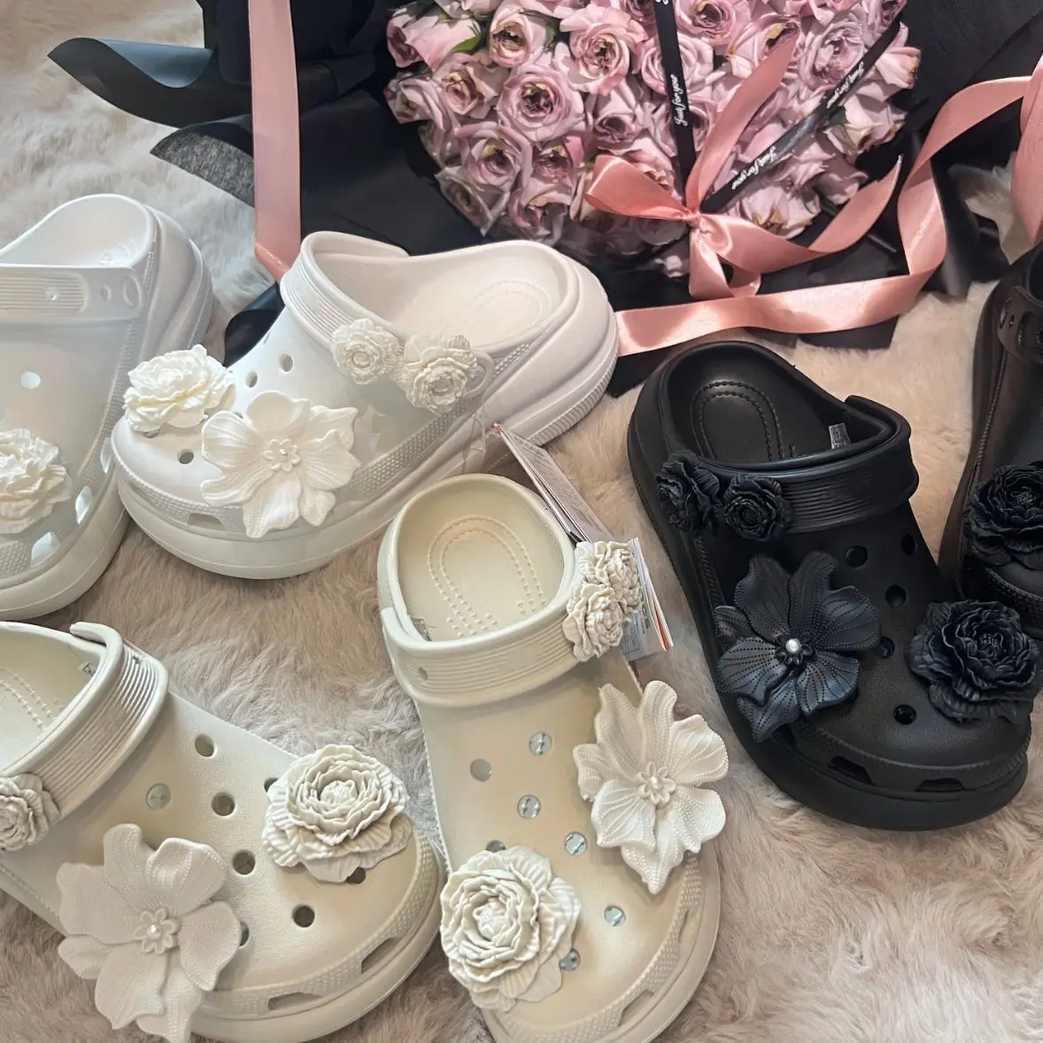 جديد نفخة باقة الأبيض رودودندرون DIY الديكور الساخن بيع أبازيم الأحذية إكسسوارات الأحذية هدايا الحفلات