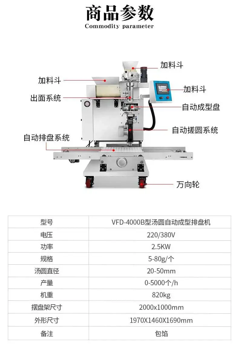 Automatic commercial use of stuffing, rubbing and arranging machine