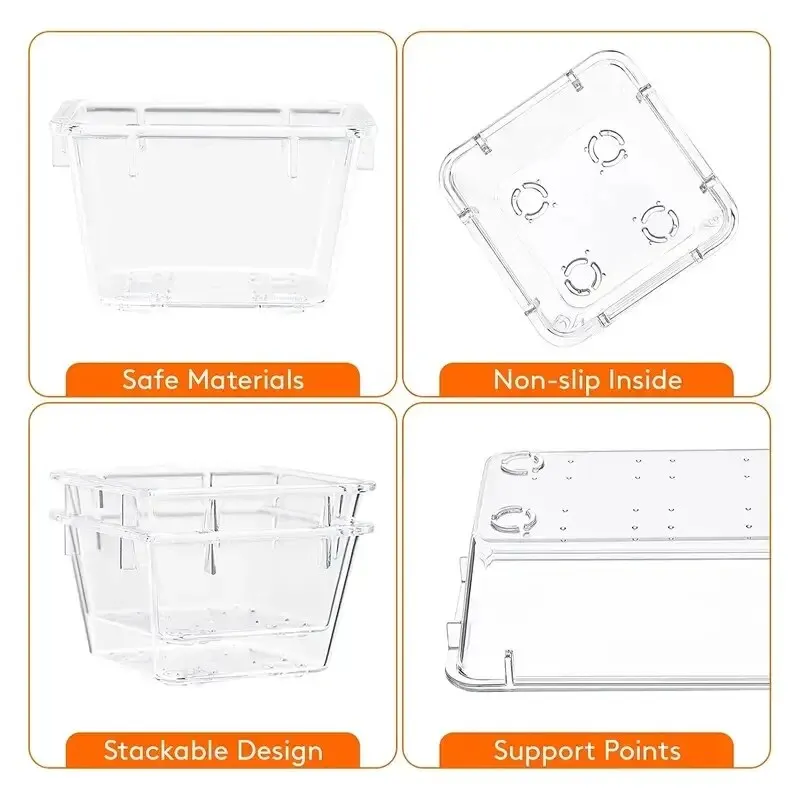 10PCS Household Plastic Transparent Drawer Storage Box Set 5-size Multifunctional Bathroom Bedroom Desktop Storage Box