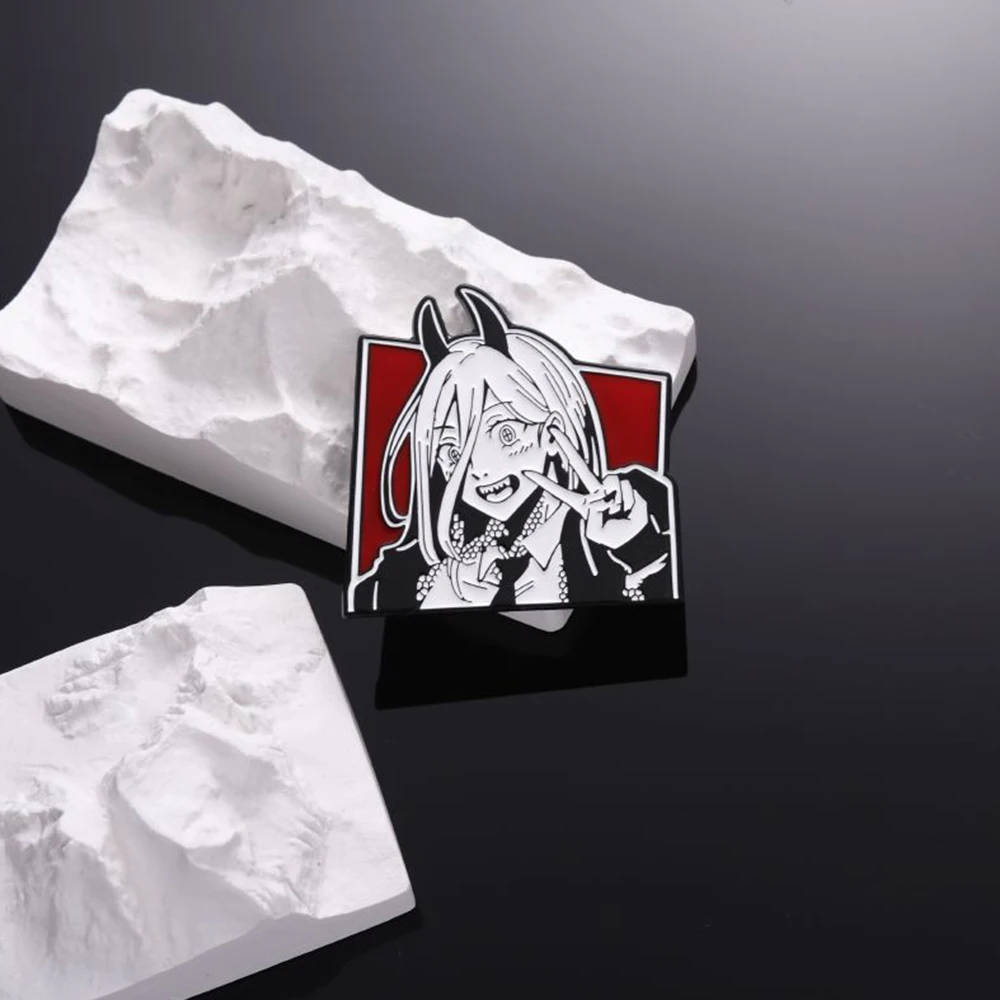 Anime Chainsaw Man Hayakawa Aki Denji Power Reze Cosplay Badge Metal Figure Brooch Costume Decoration Lapel Pins Accessories