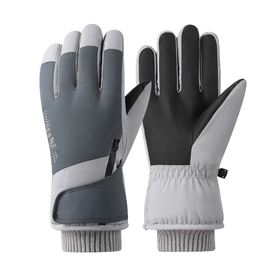 Ski gloves for men and women, winter outdoor cycling, windproof, thick velvet, warm, waterproof, and cold proof