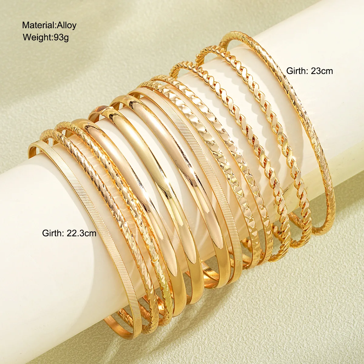 Wide Band Stackable Cuff Bracelet Collection Indian Style Multi Round Polished Metal Bangle for Women Bold Fashion