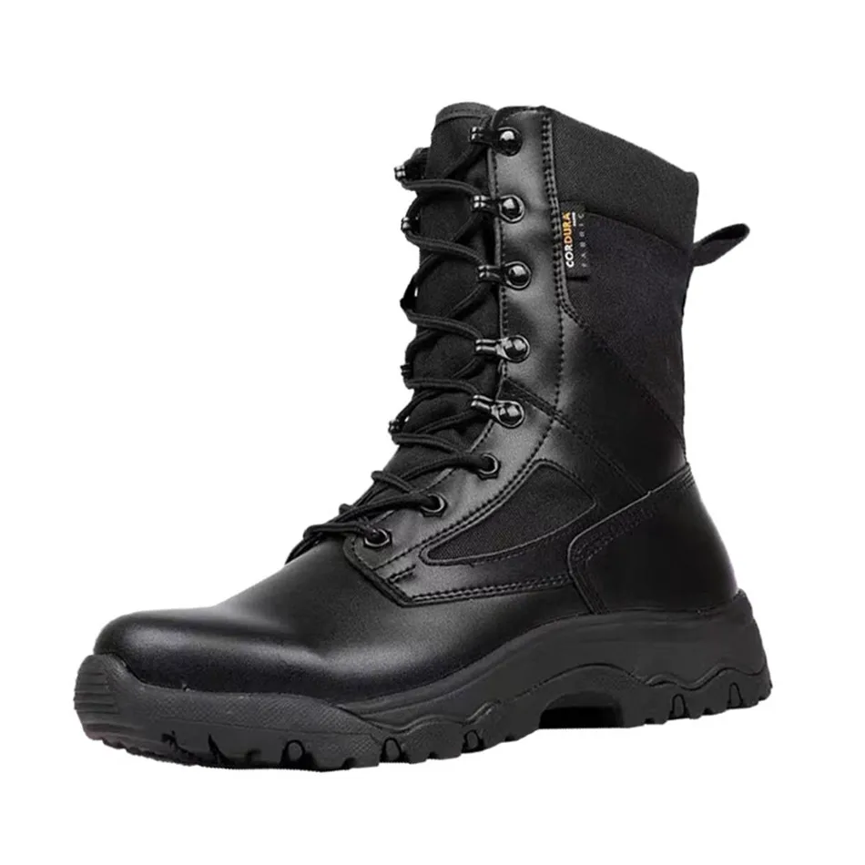 Ultralight Desert Combat Boots Summer Mesh Breathable Tactical Boots Military Shoes Winter Fleece Black High-upper Hiking Shoes