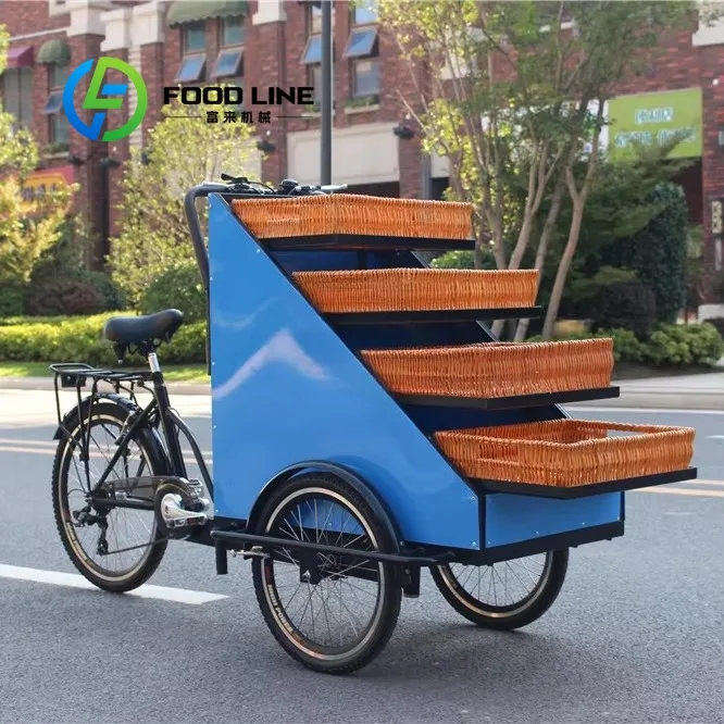 

Electric Mobile Tricycle Food Display Bike Cart Coffee Bicycle Fashion Mini Food Hot Dog Truck for Sale