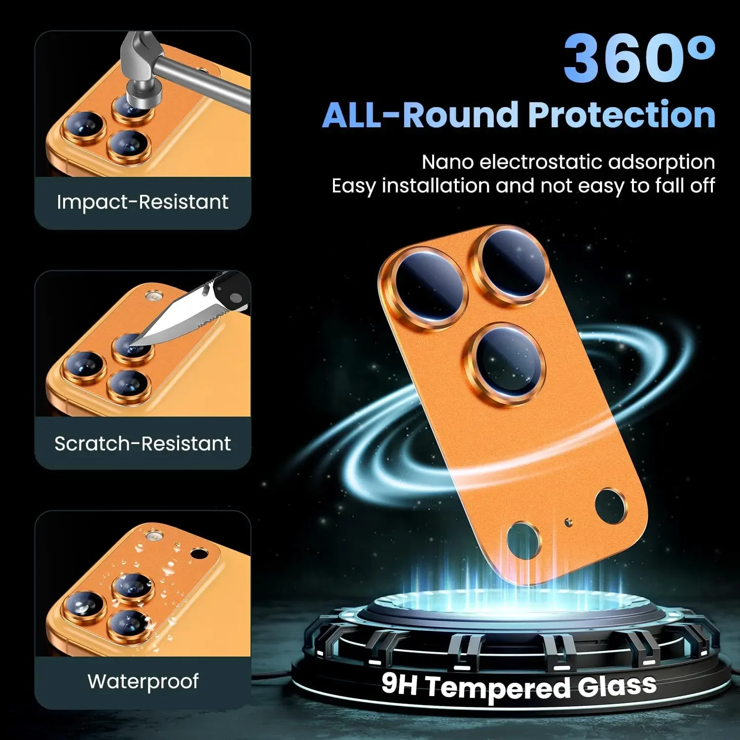 For IPhone 17 Pro Max Camera Lens Protector [Strong Adsorption][Case-Friendly] Metal Tempered Glass Rear Camera Screen Cover