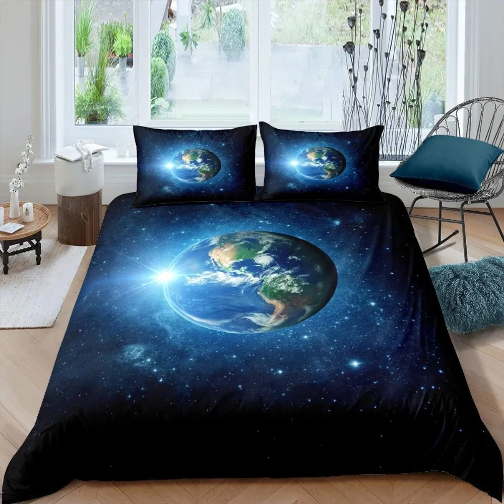 3pcs Bedding Set Print Comfortable Duvet Cover King Queen Twin Single Size Bithday Gift Bedroom Decoration