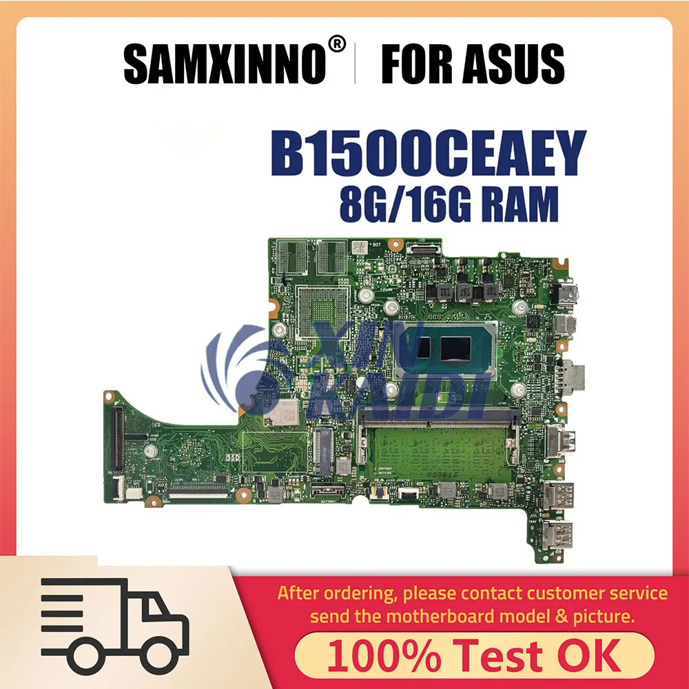 Notebook Mainboard For ASUS B1500CEAEY B1500CEAE B1500C B1400C L1500C Laptop Motherboard Wtih i3 i5 i7 11th Gen CPU 8G 16G RAM