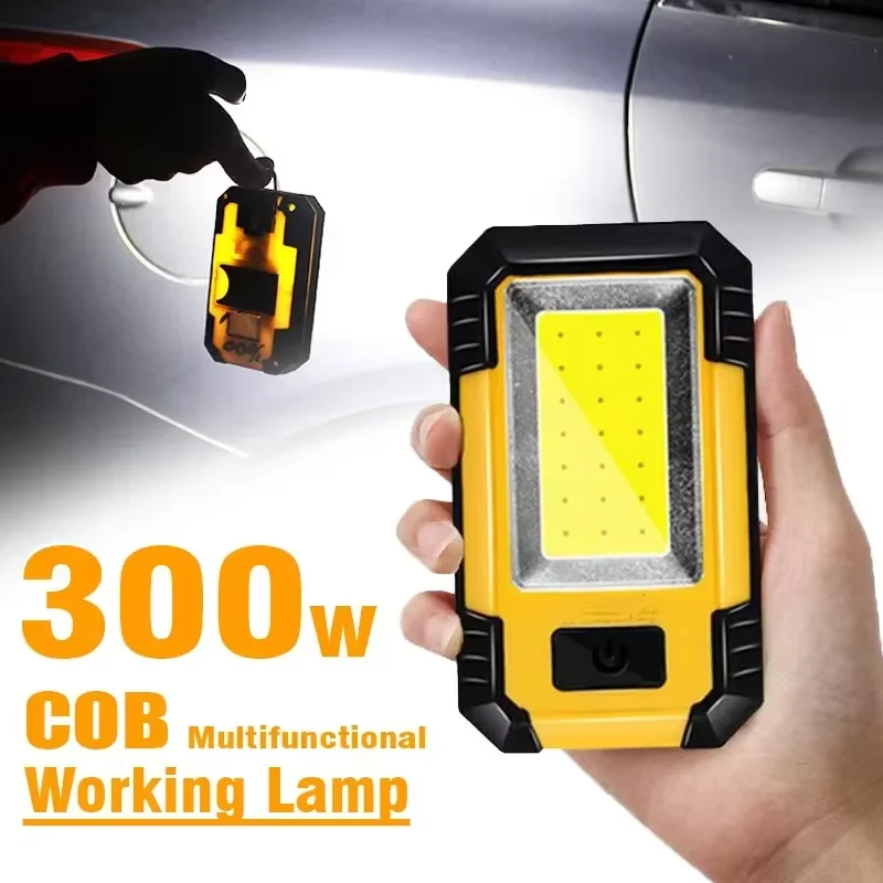 

4000MaH Rechargeable Work Light 30W Super Bright COB Flashlight With Magnetic Portable Outdoor Power Bank Camping Emergency Lamp