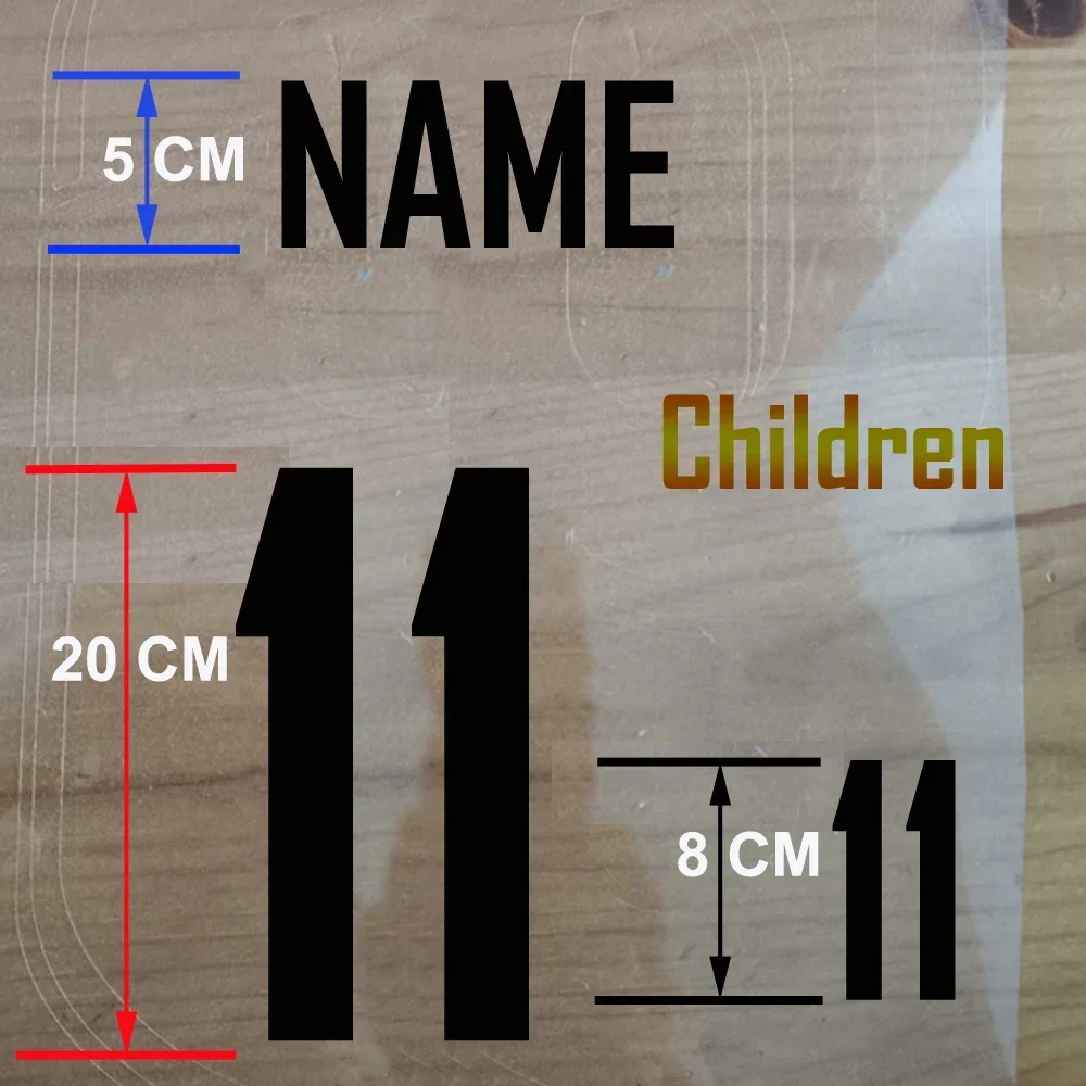 Football Shirt Transfer Custom Name & Number Iron on Sticker for Kids and Adults Nameset Sport Patches for Clothes DIY Applique