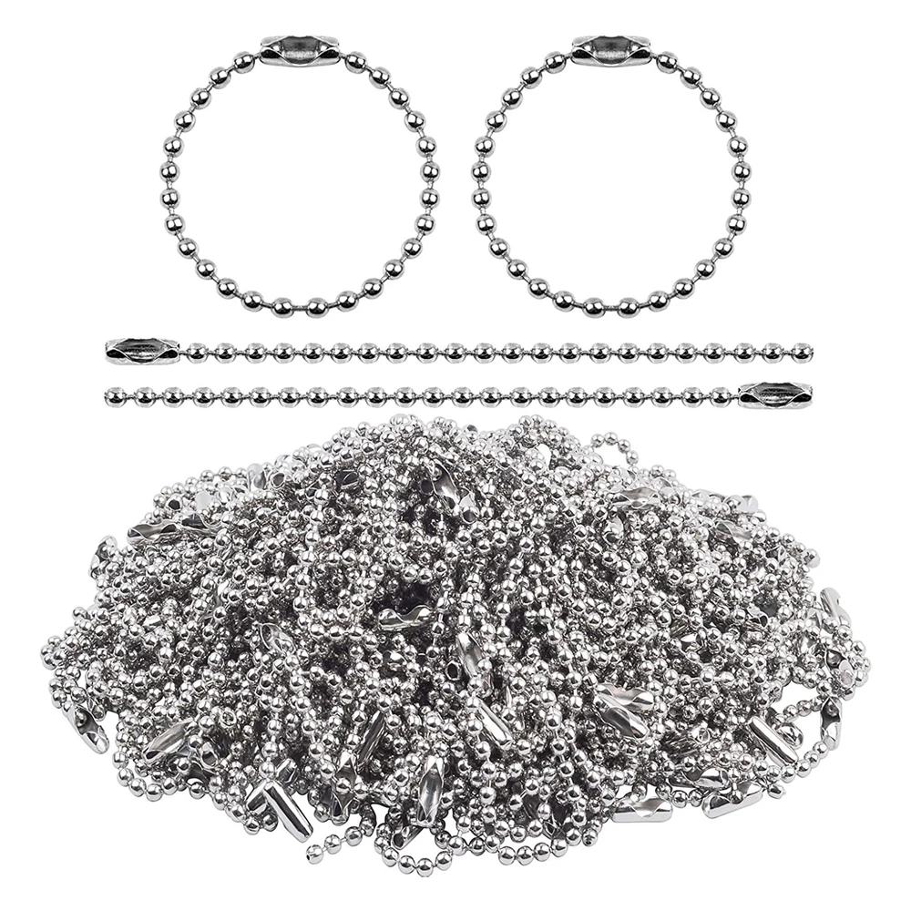 50 Stück/Los 2,4mm Kugelketten 10/12/15/20CM Perlenketten mit Verschluss für Etikettenanhänger DIY Schlüsselanhänger Schmuckherstellung – Detail 5