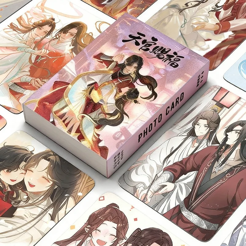 50PCS Heaven Official's Blessing Laser LOMO Cards Set - Tian Guan Ci Fu Xie Lian HD Photocard Fans Collection Gift