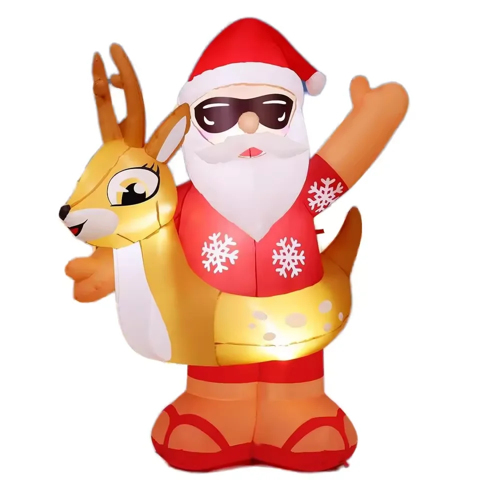 6.3FT Inflatable Santa Decor Amusement Park Products New Years Navidad Party Props