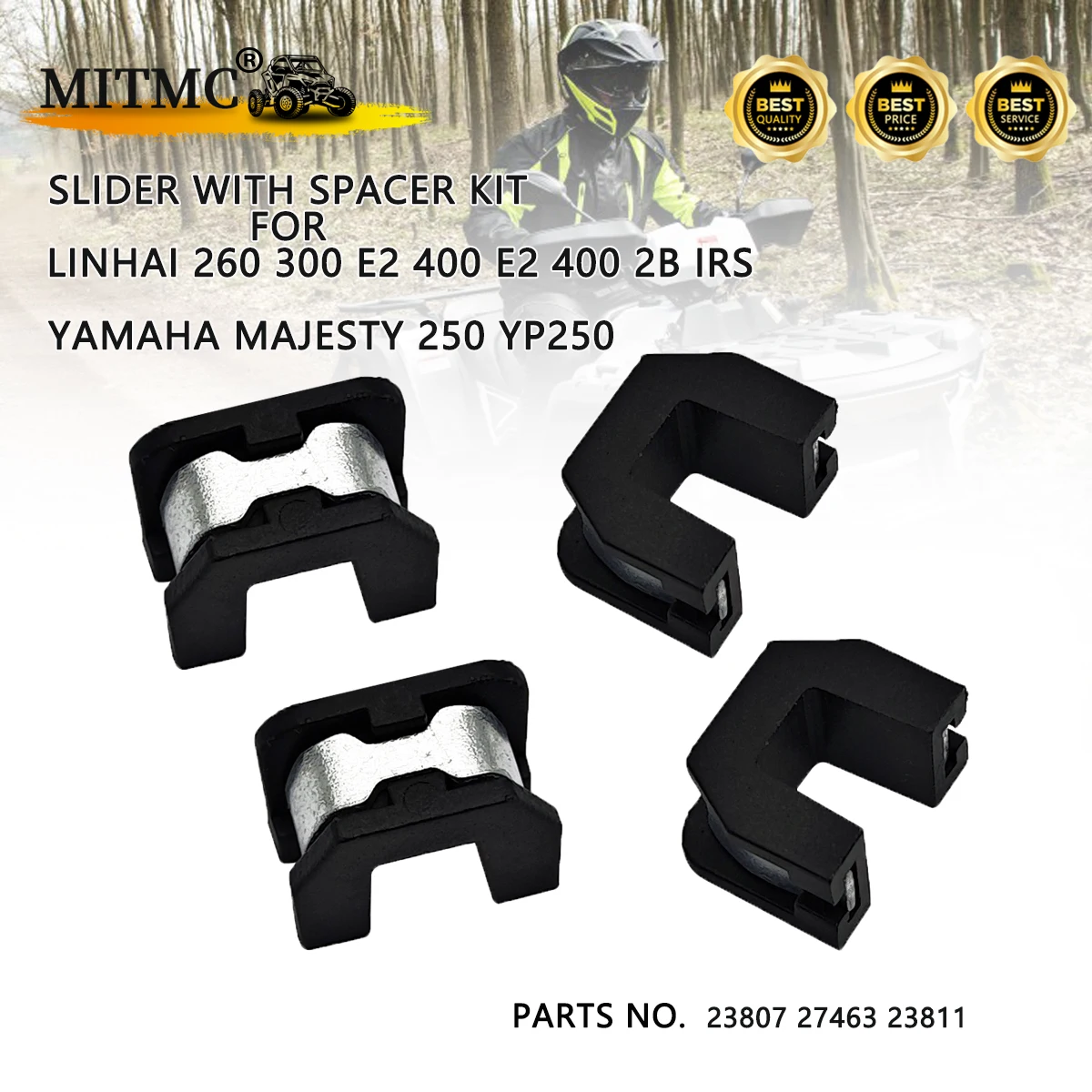 

Slider with Spacer Kit For Linhai 260 300 E2 400 E2 400 2B IRS LH260 LH300 LH400 Yamaha Majesty 250 YP250 23807 27463 23811