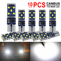 2/10 PCS Super Bright T10 W5W LED Bulbs Canbus 12V 24V 2016-15SMD 6500K White Car Interior Dome Trunk License Wedge Side Lights