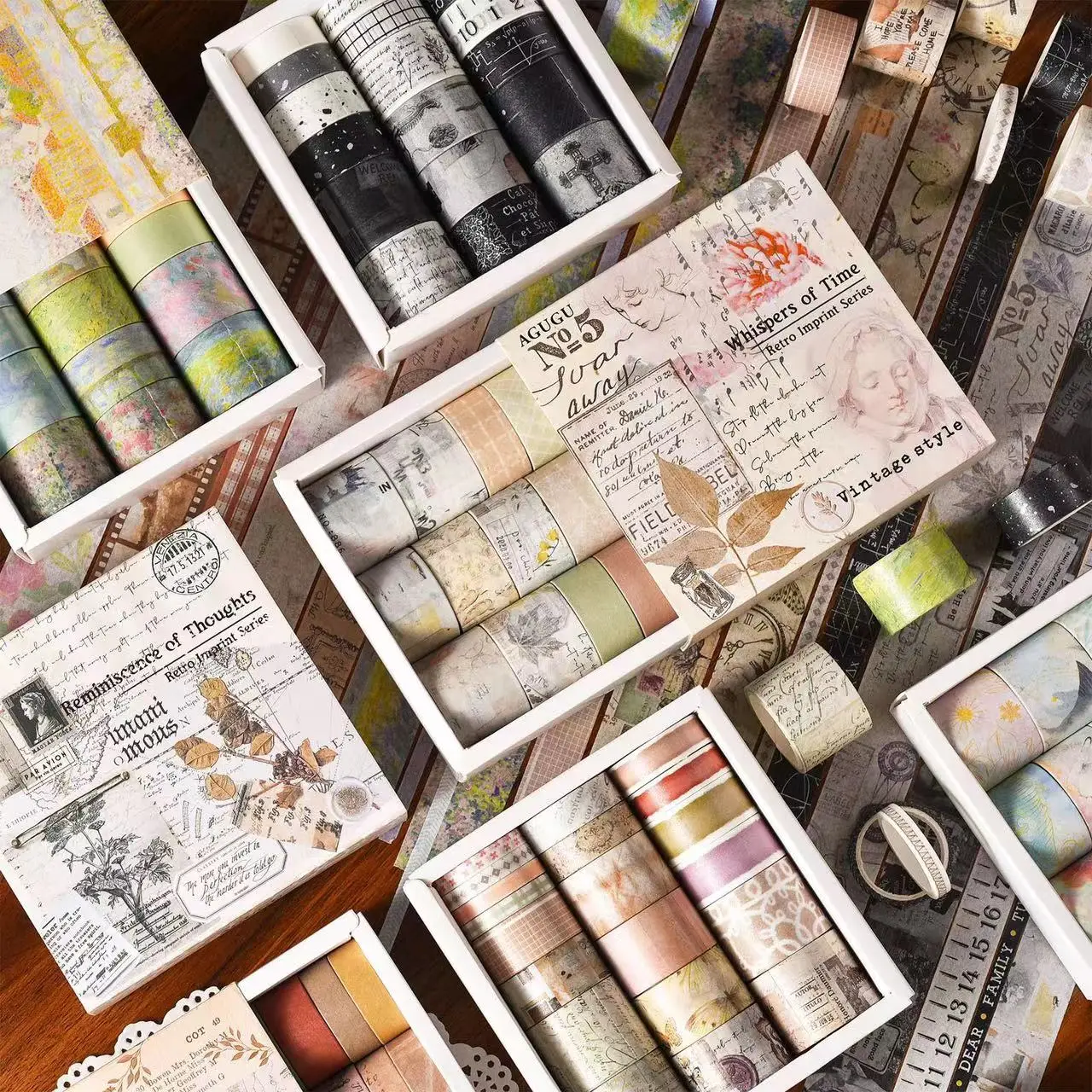 20Rolls Washi Tape Stickers Diy Decorative Washie Vintage Landscape Watercolour Scrapbooking Masking Tapes School Supplies image 2