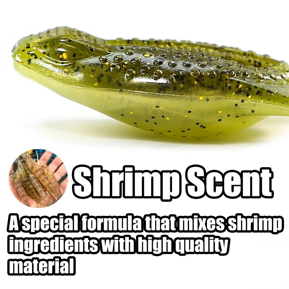 B&U 73mm Schwimmende Weiche Angeln Köder Frosch Köder Forelle Bass Köder Silikon Swimbait Jigging Wobbler Für Hecht Künstliche gummi Köder – Detail 7